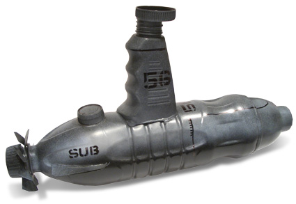 toy submarine constructed from reused materials