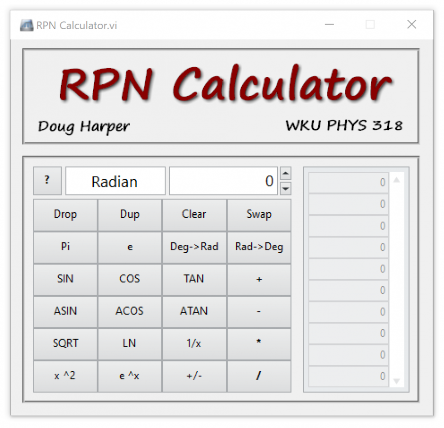 A04 RPN Calculator WKU LabVIEW Academy