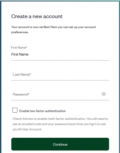 Create a New Account